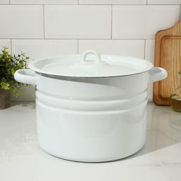 Цена за 2 шт. Кастрюля эмалированная, 8 л, d=25.5 см, с крышкой, без деколи, белая