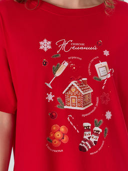 Сорочка ночная женская с новогодним принтом - Mark formelle фото 3