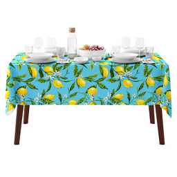 Скатерть 220х145см Лимон, вид 4, длина стола до 180см, на 8-10 персон, рогожка (хлопок 100%) 171г/м2, упаковка классическая, пакет ПВХ 28х41см, Домашняя мода (Россия)  фото 5