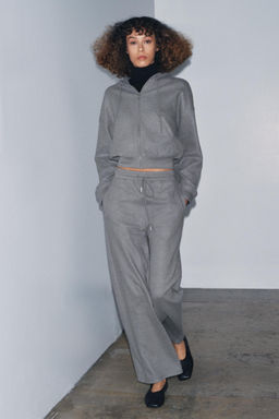 SOFT RIB STRAIGHT-LEG TROUSERS