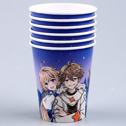 Набор бумажной посуды одноразовый Аниме»: 6 тарелок, 1 гирлянда, 6 стаканов