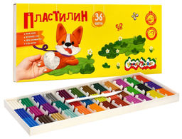 Пластилин Каляка-Маляка 36 цветов 540 г, со стеком, 3+