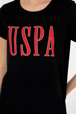Женская черная футболка с круглым вырезом - U.s. polo assn фото 7