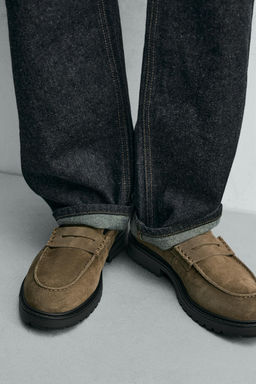 LEATHER TRACK PENNY LOAFERS - Zara фото 14