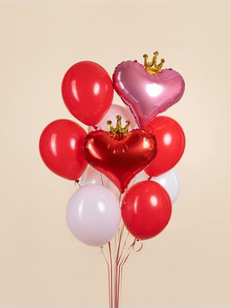 Воздушные шары фольгированные 18 Сердце с короной, 5 шт. - Страна карнавалия фото 3