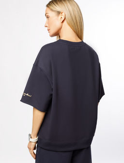 Футболка из футера двухнитки с эластаном VILATTE