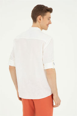 Мужская рубашка с длинным рукавом цвета экрю Неожиданная скидка в корзине - U.s. polo assn фото 5