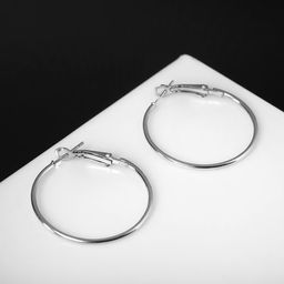 Серьги-кольца 6 пар Настроение классика, цвет серебро