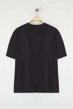 Trendyolmilla Man Siyah Oversize/Genis Kesim Los Angeles Bask?l? %100 Pamuk T-Shirt TMNSS25TS00166  фото 5
