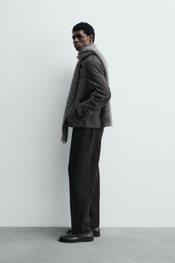 REGULAR FIT SUEDE LEATHER JACKET - Zara фото 4