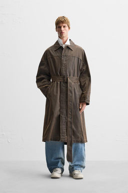 WAXED-FINISH WASHED COAT - Zara фото 2