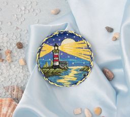 Набор для вышивания PANNA Живая картина JK-2206 Брошь. Ночной маяк 5.5 х 5.5 см