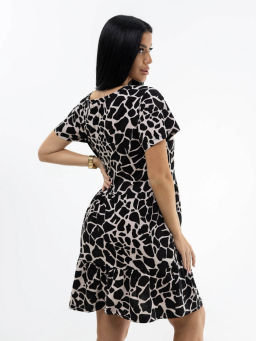 Платье женское, цвет черный бежевый - Барболета фото 3