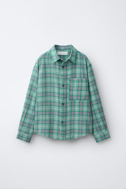 CAMISA ESTAMPADO CUADROS / Verde medio