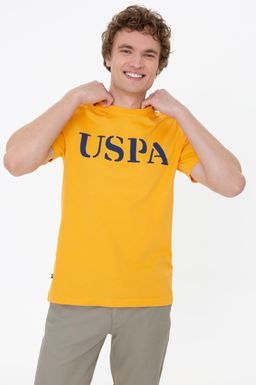 Мужская желтая футболка с круглым вырезом Basic - U.s. polo assn фото 3