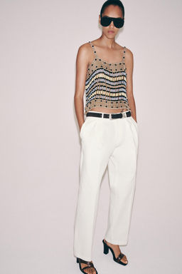 TOP PUNTO ABALORIOS / Beige