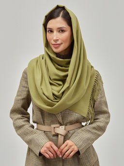 в составе ШЕРСТЬ. Большой, мягкий, теплый двусторонний палантин с принтом - Tantino фото 2