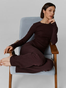 Комплект домашний женский коричневый из рибаны - Mark formelle фото 5