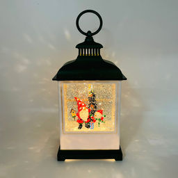 Новогодний декор стекло - Фонарь-окно черный 23 см (арт. WDL-23018E)