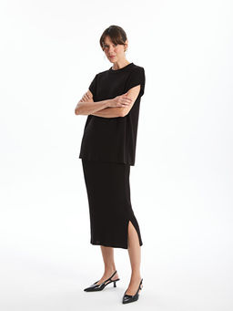 Beli Lastikli Kad?n Triko Etek