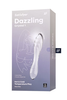 Двусторонний фаллоимитатор Satisfyer Dazzling Crystal 1, стекло, прозрачный, 18,5 см  фото 6