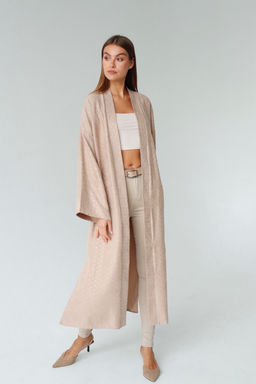 Кимоно длинное бежевое в горох - Martichelli фото 10