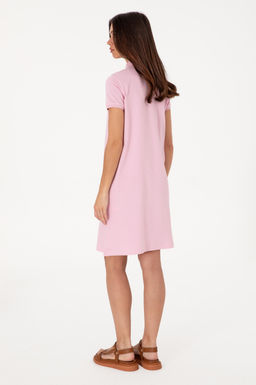 Kad_n A__k Pembe Polo Yaka Mini Boy _rme Elbise Sepette S_rpriz _ndirim - U.s. polo assn фото 4