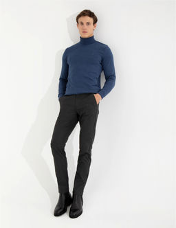 _ndigo Melanj Slim Fit Bal_k__ Yaka Basic Triko Kazak - Pierre cardin фото 2