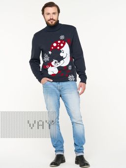 Свитер мужской 5232-12356. 8200048/293/0703 т.джинс/белый/красный