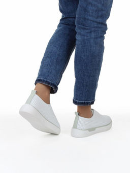 06-YE297-2 WHITE/OLIVE Туфли летние женские (натуральная кожа)