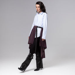 Юбка-килт с необработанными краями, Игра теней - Charutti фото 8