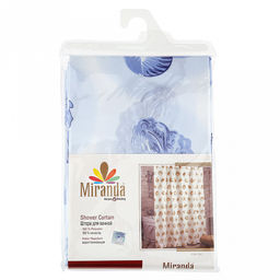 "Miranda" Штора для ванной тканевая 180х200см "Морская звезда синяя", без колец, 100% п/э (Турция)