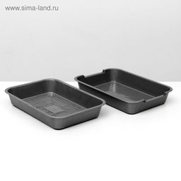 Туалет перламутровый средний с сеткой 36×26×6.5 см, серебро