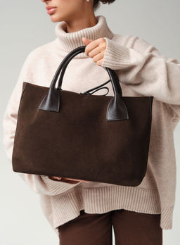 Замшевая сумка Iris DBR 31372 черный каштан  фото 3