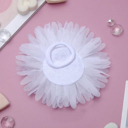 Цена за 6 шт. Бант для волос на резинке «Школьница», розочка, d=10 см, белый