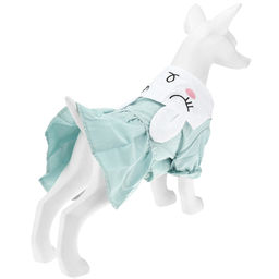 Пэт тойс (Pet toys) Одежда для собаки Платье Зайка с принтом, с вышивкой, на кнопках р-р S, длина спинки 25см/обхват груди 36см/обхват шеи 26см, цвет-мятный, 100% полиэстер (Китай) - Домашняя Мода фото 3