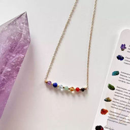 Колье на цепочке "7 чакр" с Самоцветами 40 см +