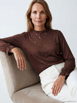 F?rf?rl? Hakim Yaka Pul Payetli Bluz