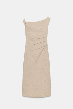 VESTIDO JACQUARD PLIEGUES / marron-vison - Zara фото 5