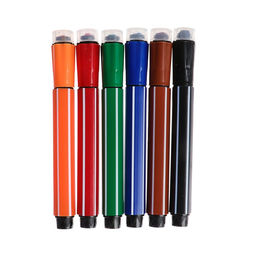 Фломастеры 6 цветов «Полоски», толстые, в блистерной упаковке, вентилируемый колпачок