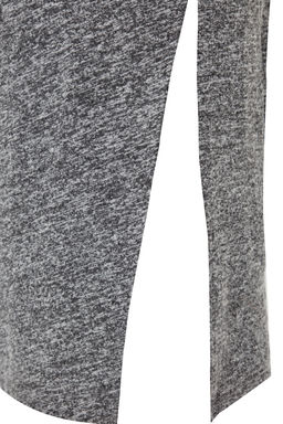 Antrasit Bisiklet Yaka Yumos Midi Y?rtmacl? ve Buzgu Detayl? Fitted Orme Elbise TWOAW24EL00246