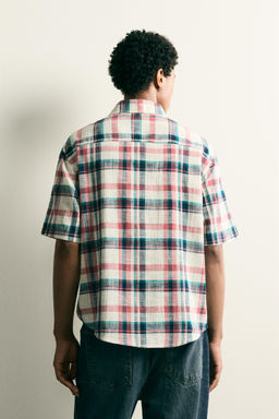 CAMISA RELAXED FIT ESTRUCTURA CUADROS / Multicolor - Zara фото 3