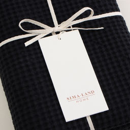 Полотенце вафельное SL HOME: Linen «Дарк Маре», 40×70 см, чёрное