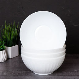 Набор суповых тарелок 4 штуки Богатырь 1100 мл белый Египет / LMW-70 (WHITE) /уп 12/ - Галеонтрейд фото 2