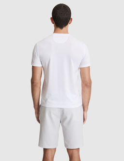 Beyaz Slim Fit %100 Pamuk Bisiklet Yaka Likral_ Basic Ti__rt