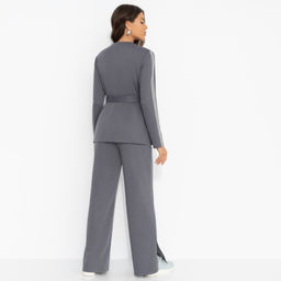 Брючный костюм с лампасами, Личное превосходство (серый, 2 в 1, с поясом) - Charutti фото 6