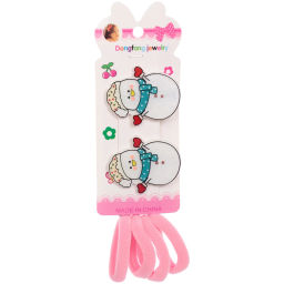 Цена за 4 шт. Аксессуары для волос детские 6шт "БИСКВИТ", Снеговик,14*6см