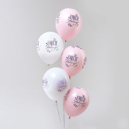Воздушный шар латексный 12" «Вместе навсегда», пастель, цвет розовый, белый, 25 шт.