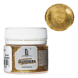Декоративные блёстки LUXART LuxGlitter (сухие), 20 мл, размер 0.2 мм, золотистые