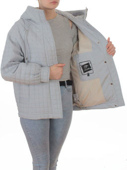 8039 LT. BLUE Куртка стеганная демисезонная женская (100 гр. холлофайбер) - Fashion фото 7